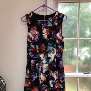Vince Camuto multi colored black dress